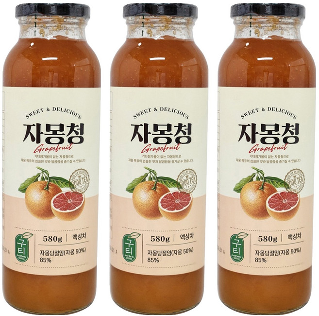 구티 자몽청, 580g, 1개입, 3개
