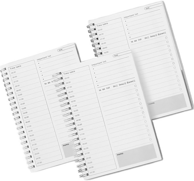 A5 데일리 플래너, 혼합색상, 3개