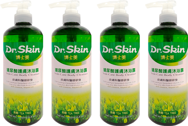 Dr.Skin 皮博士 博士美玻尿酸護膚沐浴露-茶樹, 1L, 4瓶