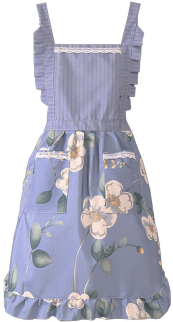 데이소이 프렌치 플로럴 앞치마, 3 흰꽃 라일락, 1개