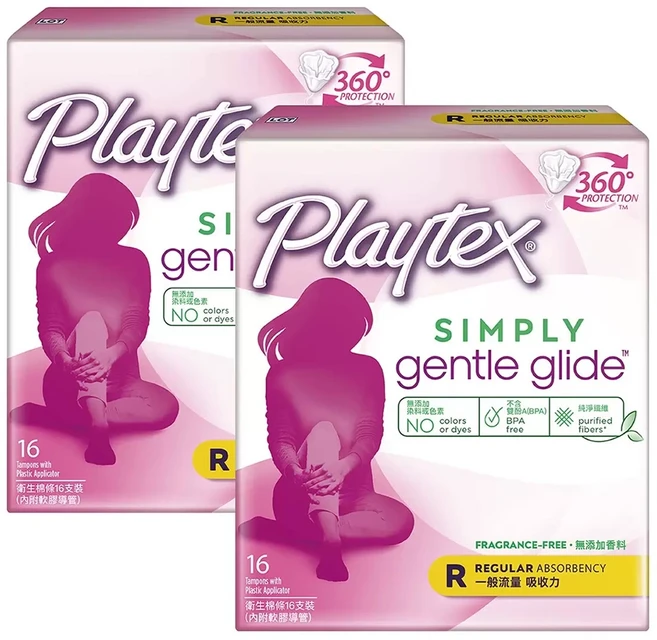 美國 Playtex 導管式衛生棉條, 一般流量, 16支, 2盒