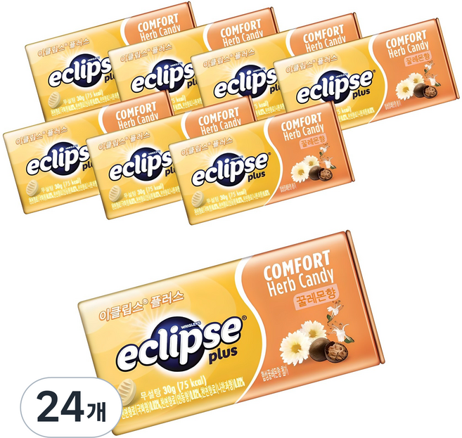 이클립스 플러스 허브캔디 꿀레몬향, 30g, 24개