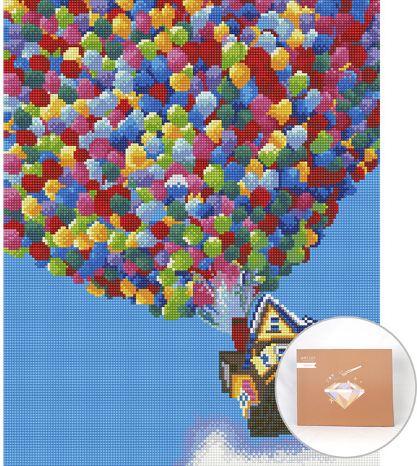 아트조이 DIY 보석 십자수 캔버스형 50 x 40 cm, 풍선기구, 1세트