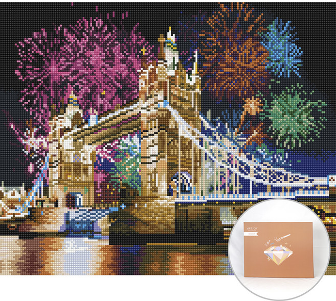 Artjoy DIY 珠寶十字繡帆布 50 x 40 厘米, 倫敦大橋, 1套