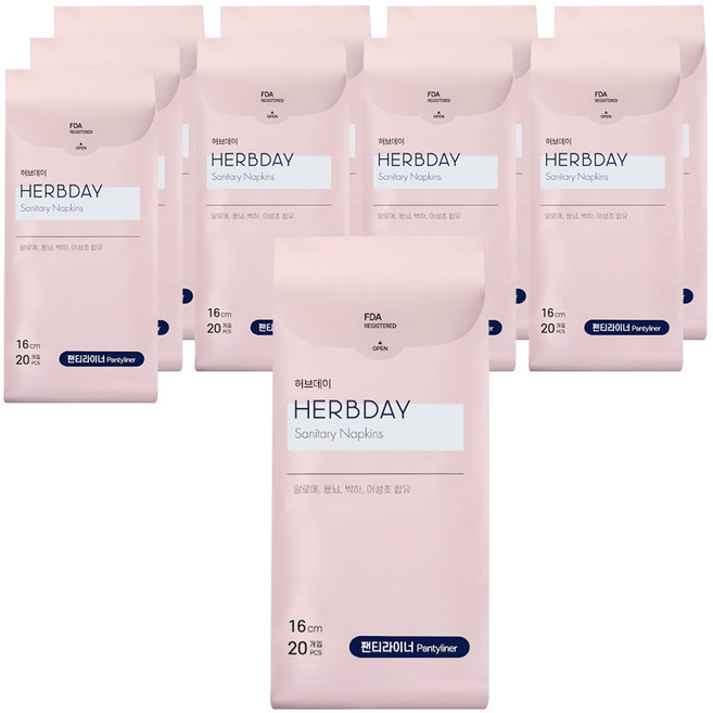 허브데이 팬티라이너, 일반, 20개입, 10개