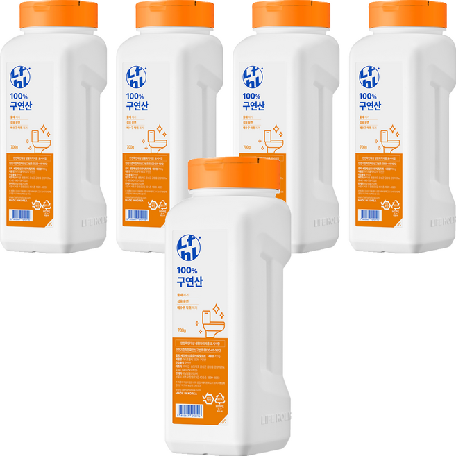라이프홀릭 100% 구연산, 700g, 5개
