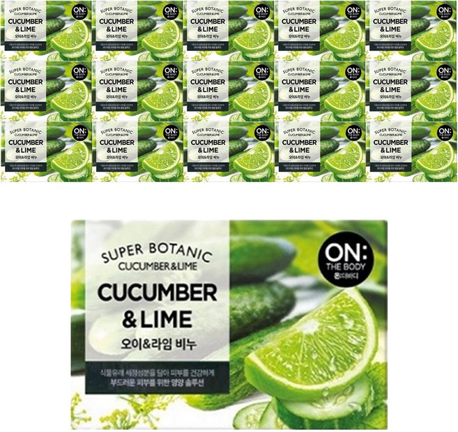 온더바디 수퍼보타닉 비누 오이 앤드 라임향, 80g, 16개입