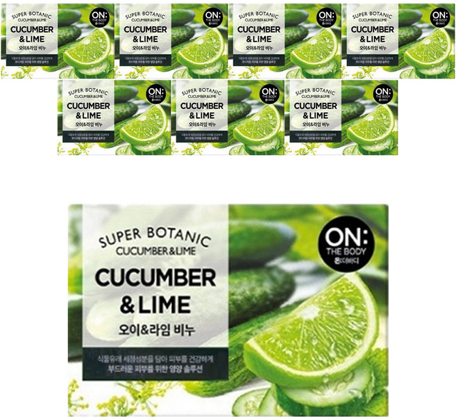 온더바디 수퍼보타닉 비누 오이 앤드 라임향, 80g, 8개입