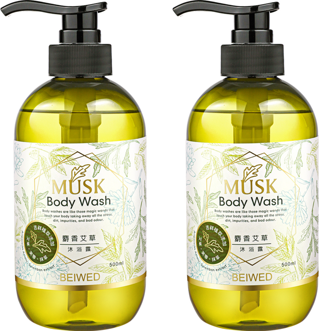 BEIWED 貝薇美學 麝香艾草沐浴露, 500ml, 2瓶