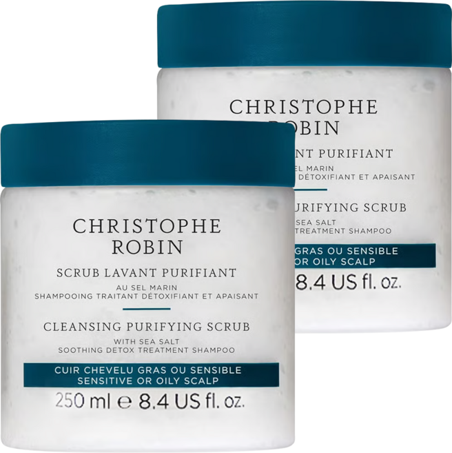 CHRISTOPHE ROBIN 海鹽舒緩頭皮潔淨霜, 2瓶, 250ml