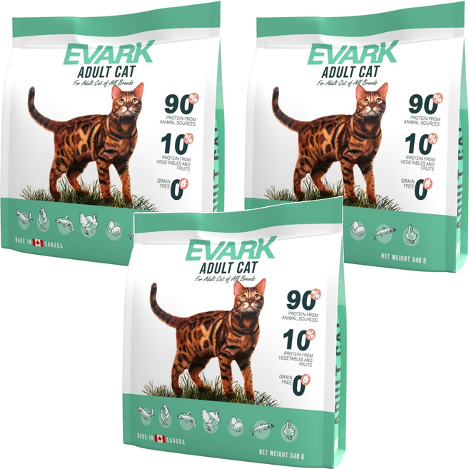 EVARK 成貓配方乾飼料 無穀配方, 3袋, 原野鮮雞
