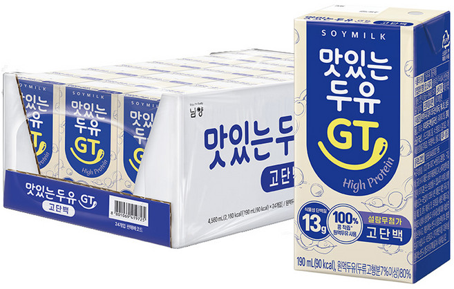 맛있는두유GT 고단백 두유, 190ml, 24개