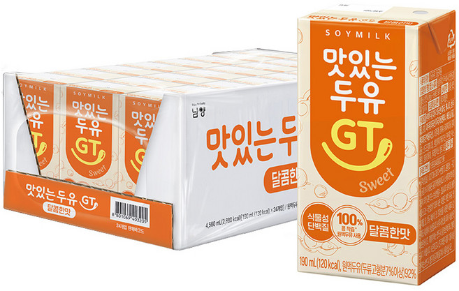 맛있는두유GT 달콤한맛, 190ml, 24개