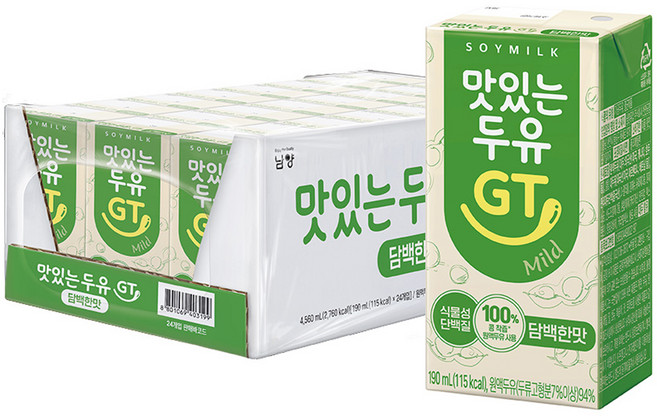 맛있는두유GT 담백한맛, 190ml, 24개