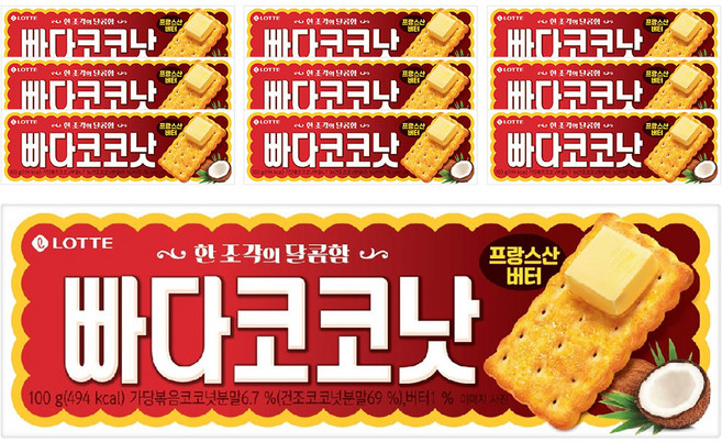 롯데웰푸드 빠다코코낫 단품, 100g, 10개