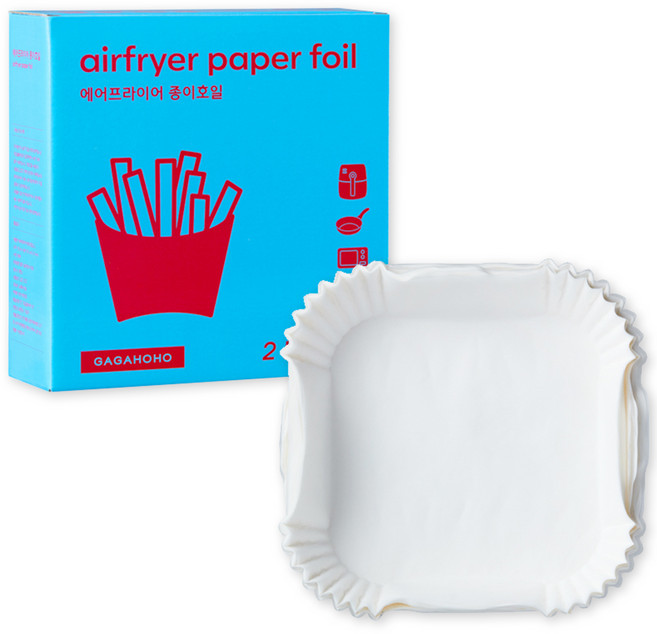 가가호호 에어프라이어 종이호일 사각 접시형, 90개, 1개
