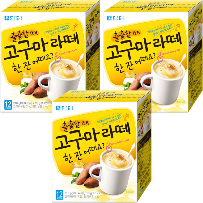 담터 고구마라떼 분말, 18g, 12개입, 3개