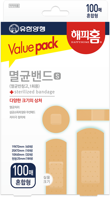 해피홈 멸균밴드 S 혼합형, 100개입, 1개