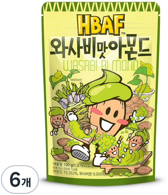 바프 와사비맛 아몬드, 190g, 6개