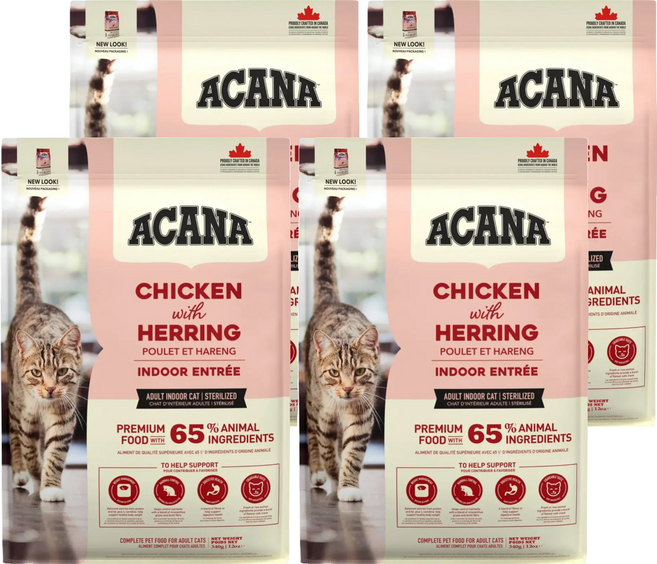 ACANA 愛肯拿 室內開胃貓糧, 放養雞肉 + 鯡魚 + 蔓越莓, 340g, 4包
