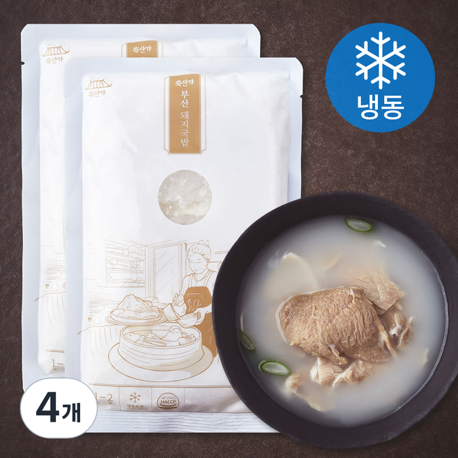 축산가 부산 돼지국밥 1~2인분 (냉동), 520g, 4개