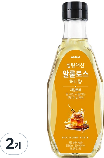 설탕대신 알룰로스 허니향 시럽, 525g, 2개