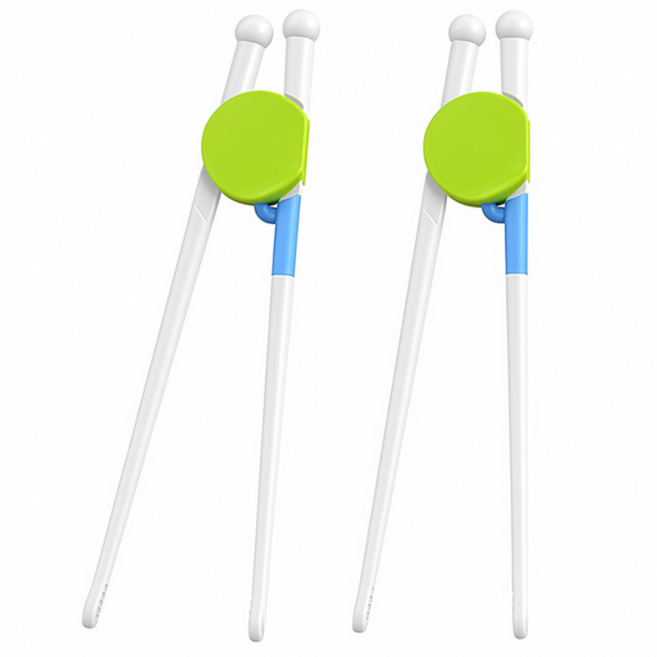 인글로우 어린이 스스로 교정젓가락, 그린, 2개