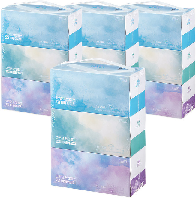 코멧 천연펄프 미용티슈, 250매, 12개