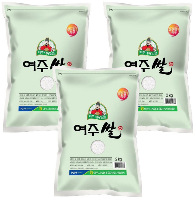 대왕님표 여주쌀 단아미, 2kg, 3개, 특등급