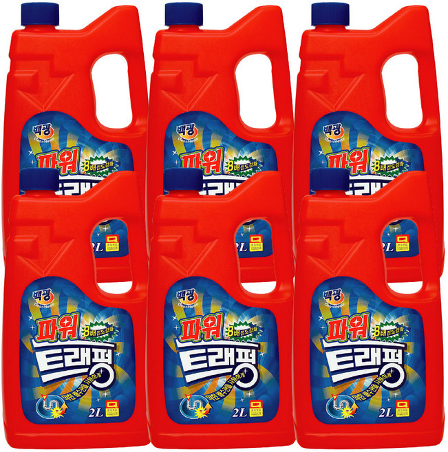 백광 파워 트래펑 배수구세정제, 2L, 6개