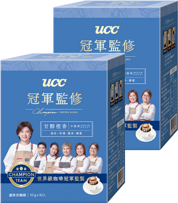 ucc 冠軍監修甘醇橙香濾掛式咖啡, 10g, 10包, 2盒