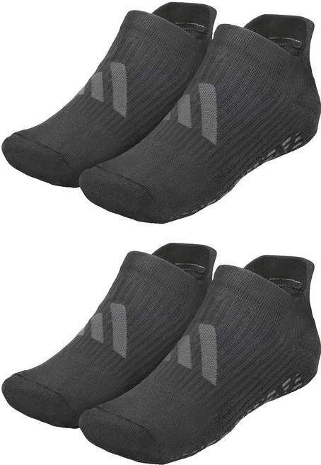 adidas 愛迪達 訓練止滑隱形襪, 黑色, 2雙