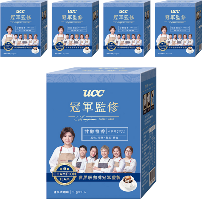 ucc 冠軍監修甘醇橙香濾掛式咖啡, 10g, 10包, 5盒
