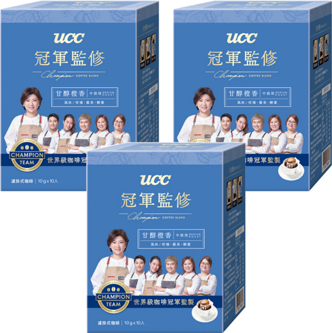 ucc 冠軍監修甘醇橙香濾掛式咖啡, 10g, 10包, 3盒