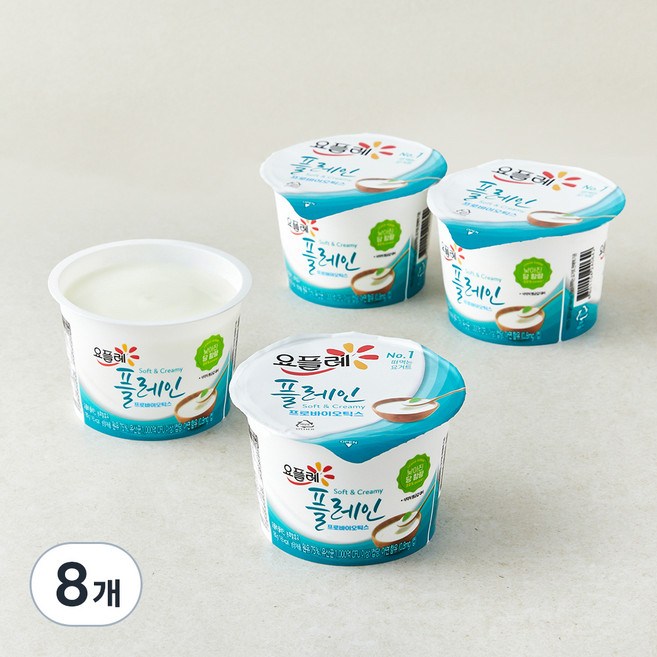 요플레 플레인, 180g, 8개