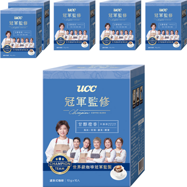 ucc 冠軍監修甘醇橙香濾掛式咖啡, 10g, 10包, 6盒