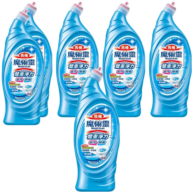 Kao 花王 Magiclean 魔術靈 台灣公司貨 雙重淨力 馬桶清潔劑 海洋清香, 650ml, 6瓶