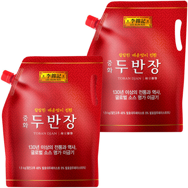 이금기 중화 두반장 스파우트팩, 1.9kg, 2개