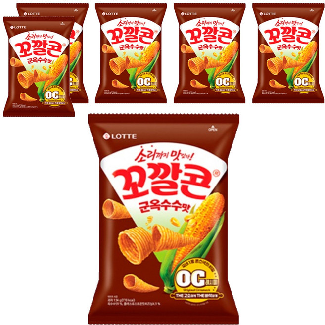 꼬깔콘 롯데제과 군옥수수맛, 134g, 6개
