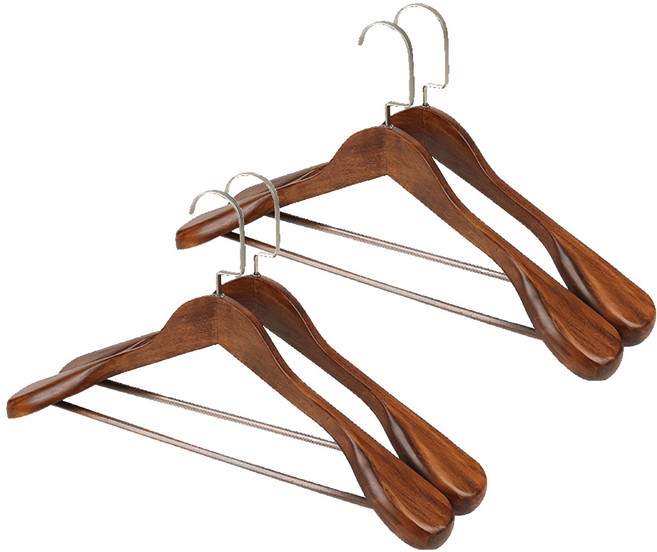 포테가르 고급 우드 둥근막대 옷걸이, 월넛, 4개