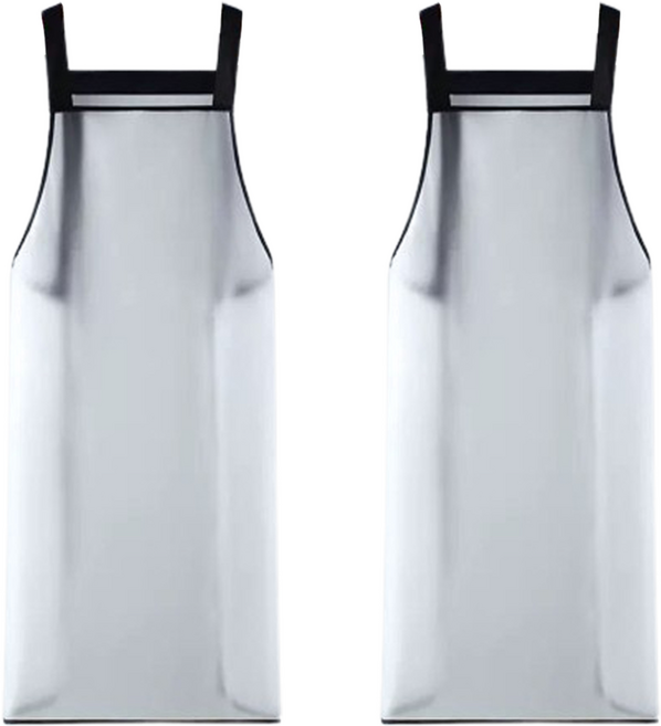 아이엠판다 우레탄 방수 앞치마 110cm, 반투명 화이트, 2개