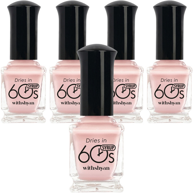 위드샨 60초 매니큐어 반투명, M003벚꽃시럽, 9ml, 5개