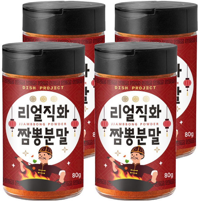 디쉬프로젝트 리얼직화 짬뽕분말, 80g, 4개