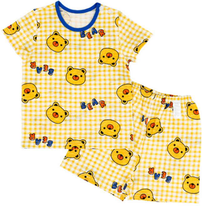 Maykids 兒童透氣Bear Day五分竹節棉上下套裝