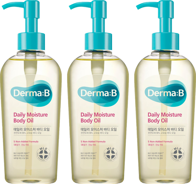 Derma B 日常保濕身體護膚油 99%植物油 安心滋潤身體肌膚, 200ml, 3瓶