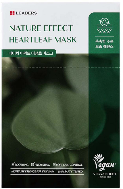 LEADERS 麗得姿 Nature Effect 魚腥草保濕補水面膜 Set 10片 純素面膜, 1盒