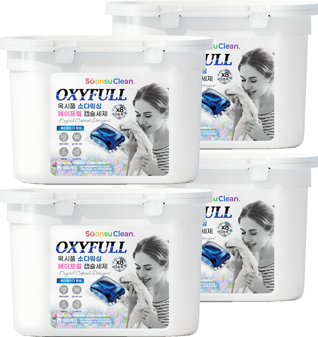 순수크린 옥시풀 소다워싱 에이프릴 캡슐세제, 100개입, 4개