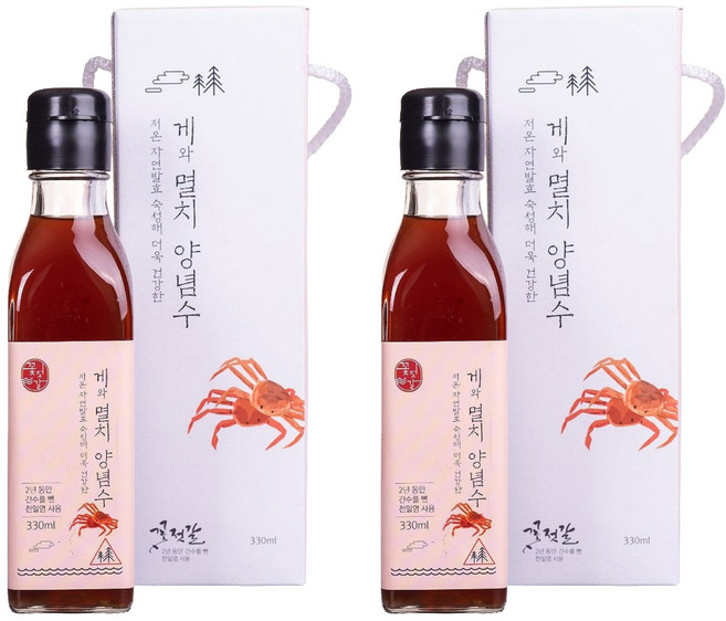 꽃젓갈 게와멸치양념수, 330ml, 2개