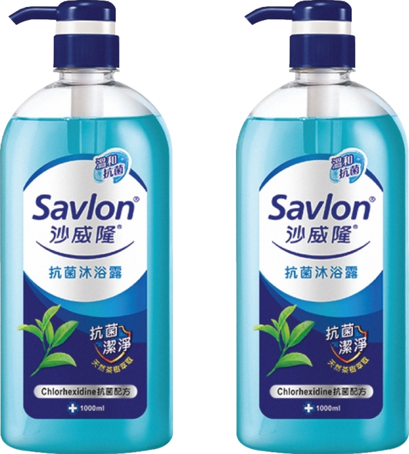 Savlon 沙威隆 抗菌沐浴露 茶樹萃取 肌膚防護 潔淨身體 茶樹香氛, 1L, 2瓶