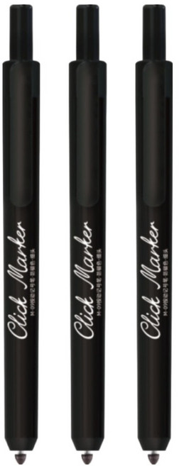 다온셀렉트 노크식 똑딱 네임펜, 블랙, 3개